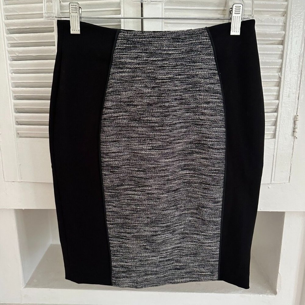 H&M Black & Grey Pencil Skirt -Size 4